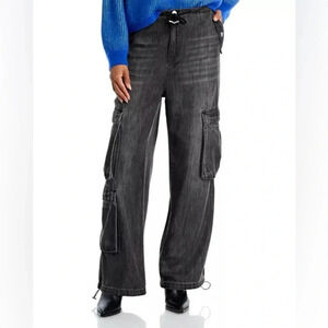 NWT BLANK NYC Chambray Drawstring Cargo Pants